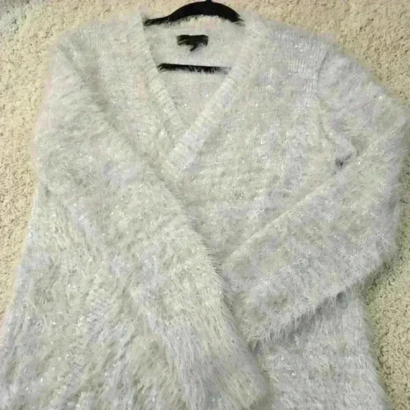 Jeans By Buffalo Open Front Cardigan 'NOEY' Fuzzy Sequin Sweater Size S #092 - Picture 6 of 11